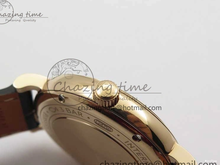 MIROTIME 1228 Durable Portofino 37mm RG V7F 1:1 Best Edition Gray Dial Diamonds Bezel on Black Leather Strap A 7089